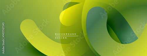 Abstract fluid shapes, vibrant green hues, smooth gradients create dynamic background design. Minimalist aesthetic, modern feel.