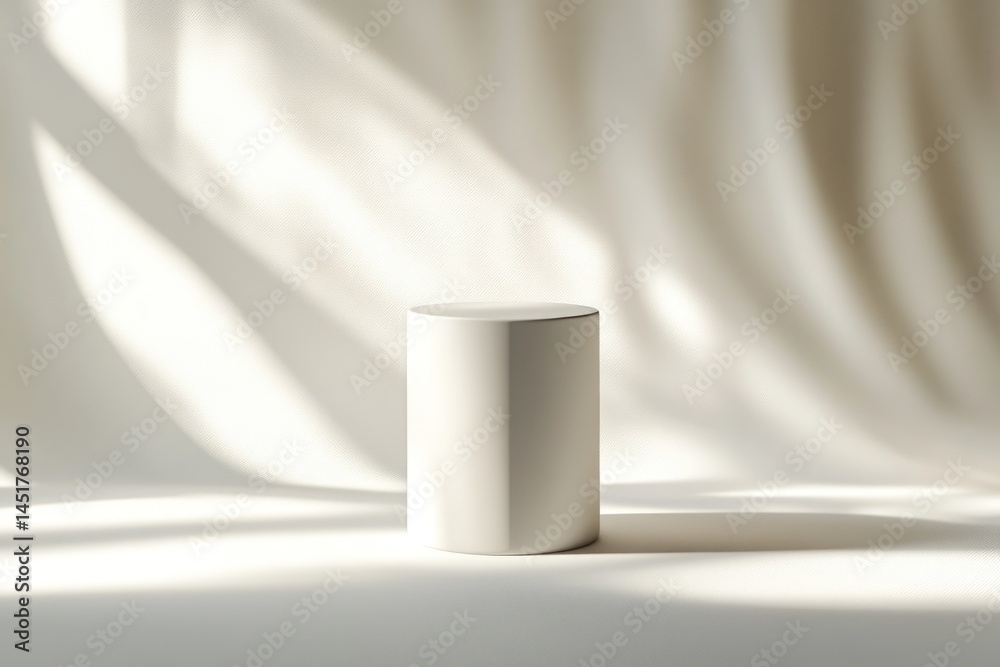 Empty cylinder podium, soft light Empty cylinder podium, soft light