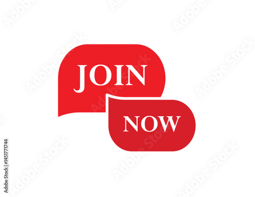 join now sign on white background	