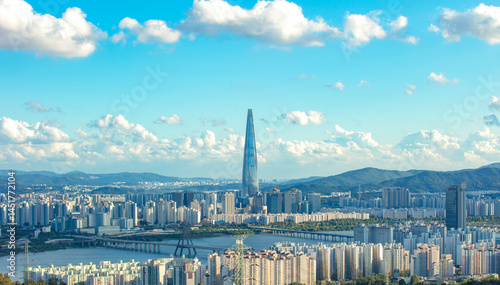  High angle of Seoul City South korea photo