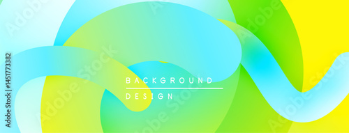 Abstract fluid shapes blend vibrant colors. Gradient transitions create dynamic visual effect. Background design features smooth curves, light hues.