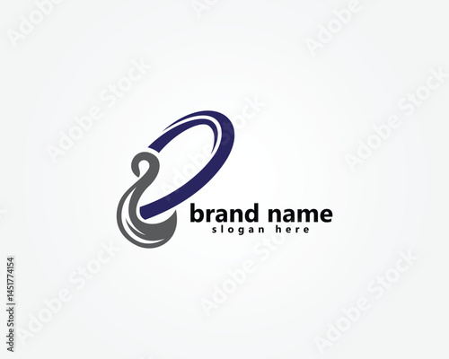 towing logo, towing hook with coiled rope logo design template