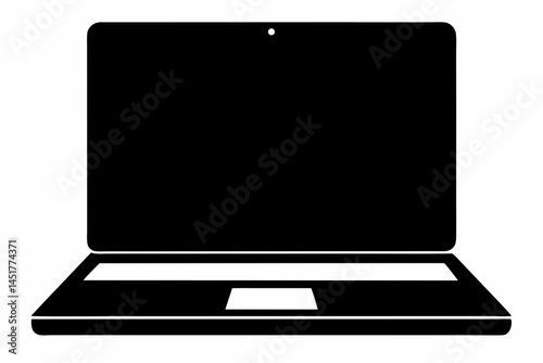 Closed Laptop Silhouette Vector Illustration 