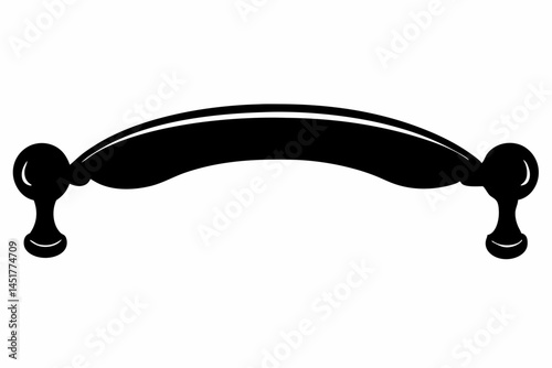 Drawer Pull Handle Silhouette Vector Illustration
