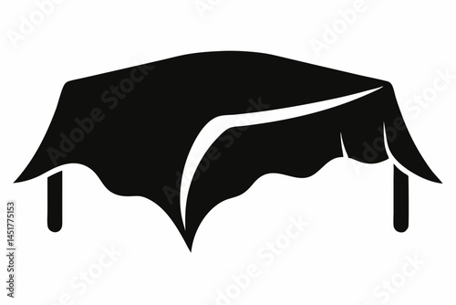 Folded Tablecloth Silhouette Vector Illustration 