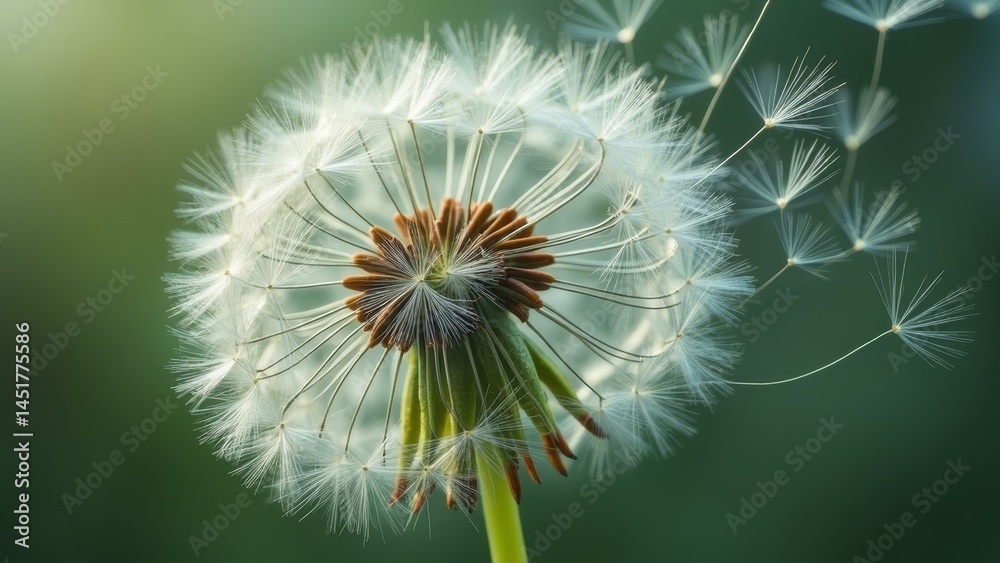 Fototapeta premium Dandelions drifting in the air