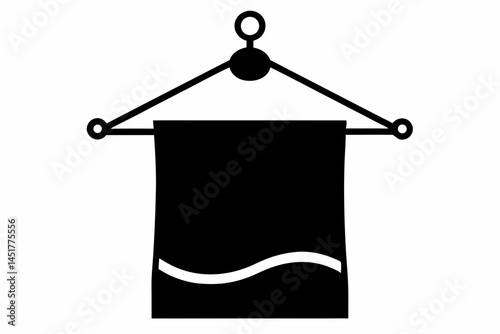 Hanging Towel Silhouette Vector Illustration 