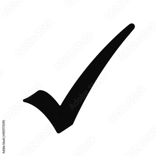 Checkmark Icon, White on Transparent Background