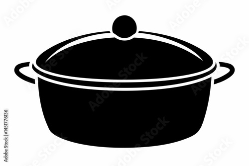 Pot Lid Silhouette Vector Illustration 