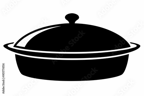 Pot Lid Silhouette Vector Illustration 
