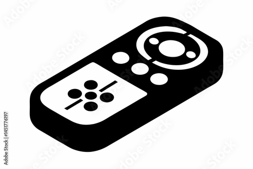 Remote Control Top View Silhouette Vector Illustration