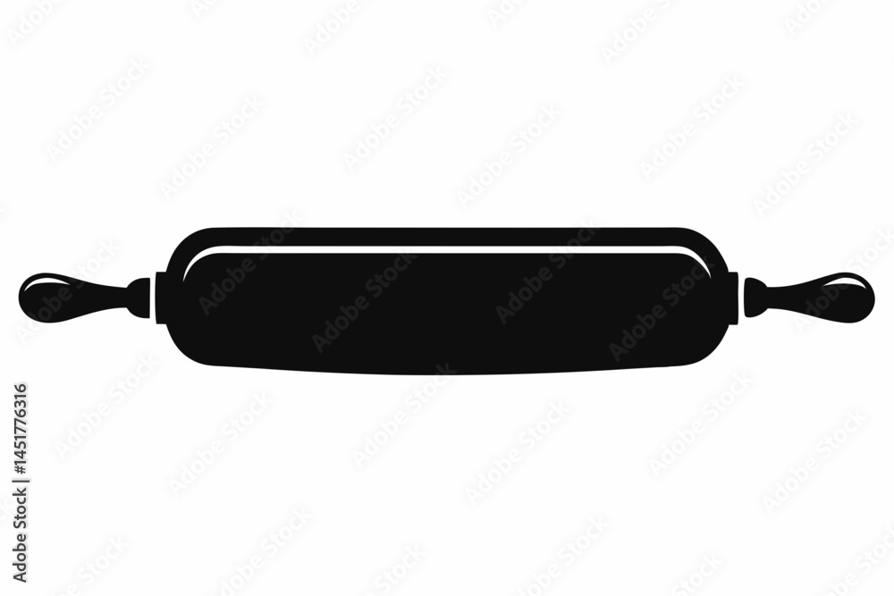 Fototapeta premium Rolling Pin Silhouette Vector Illustration 
