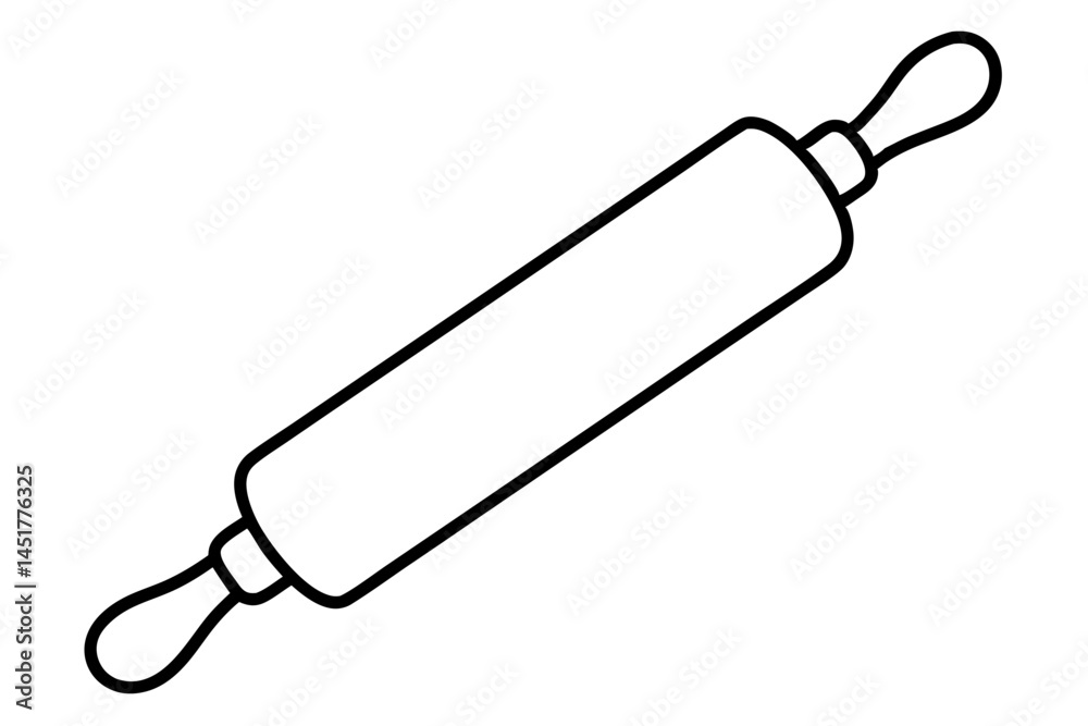 Rolling Pin Line Art Vector Illustration Rolling Pin Line Art Vector Illustration