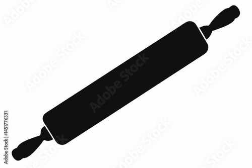 Rolling Pin Silhouette Vector Illustration 