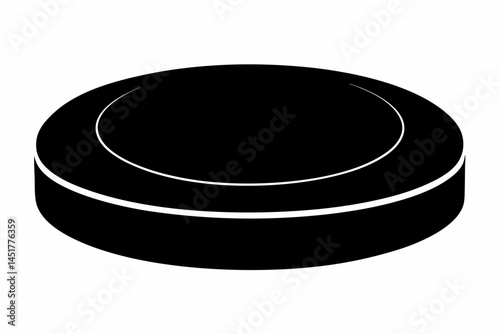 Round Floor Cushion Silhouette Vector Illustration
