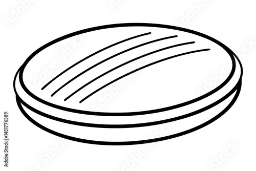 Round Soap Holder Line Art Vector Illustration