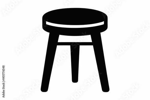 Simple Stool Silhouette Vector Illustration 