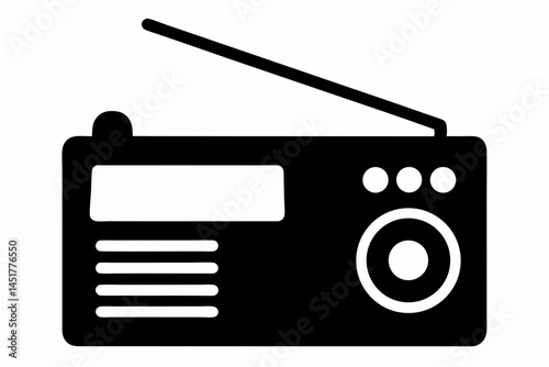 Simple Radio Silhouette Vector Illustration 