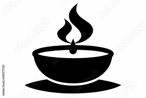 Tealight Candle Silhouette Vector Illustration 
