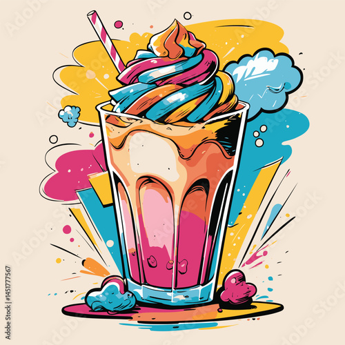 milk shake vector for design needs 