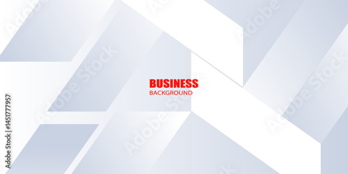 Business conference invitation poster template. Abstract white geometric background with space for your text. Ideal for web banner, poster, flyer, social media. Vector illustration