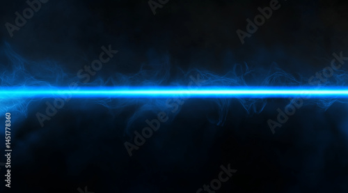 Long horizontal blue lightsaber vector on transparent  background
