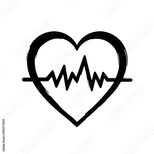 Sound wave illustration within heart shape, symbolizing love and connection