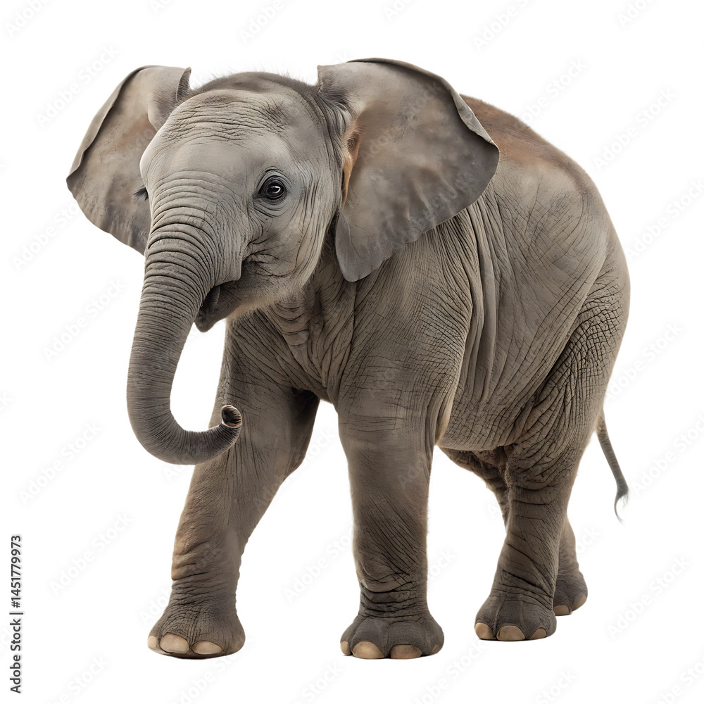 Fototapeta premium Baby elephant isolated on a transparent background