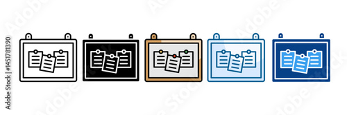 Bulletin Board Icon Set Multiple Style Collection