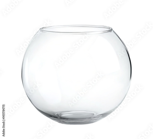 A simple, clear glass sphere vase on Png Format and Transparent Background