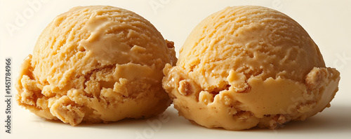 Delicious Caramel Ice Cream Scoops with Cookie Crumble Photo