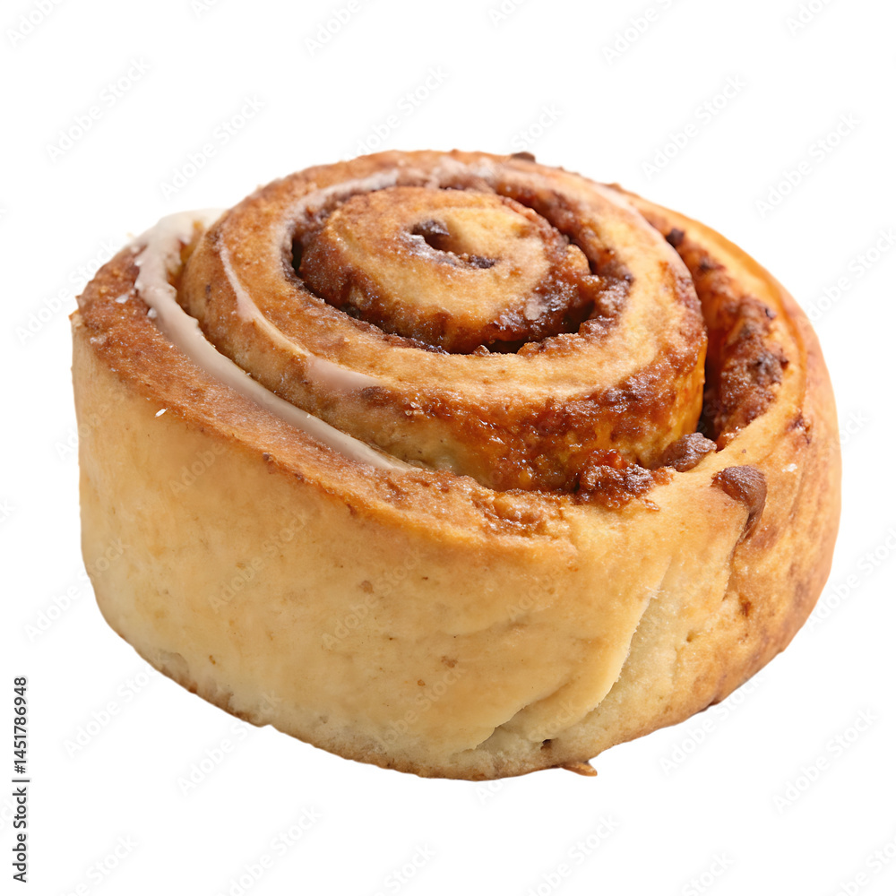 Fototapeta premium Cinnamon roll isolated on a transparent background