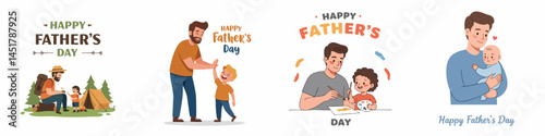 Happy Father's Day Graphics Showing Paternal Love and Family Moments

