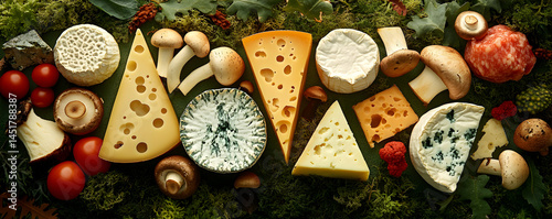 Gourmet Cheese and Mushroom Still Life Photography