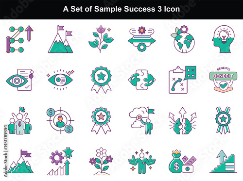 Success Icon Sets, Business Growth Graphics