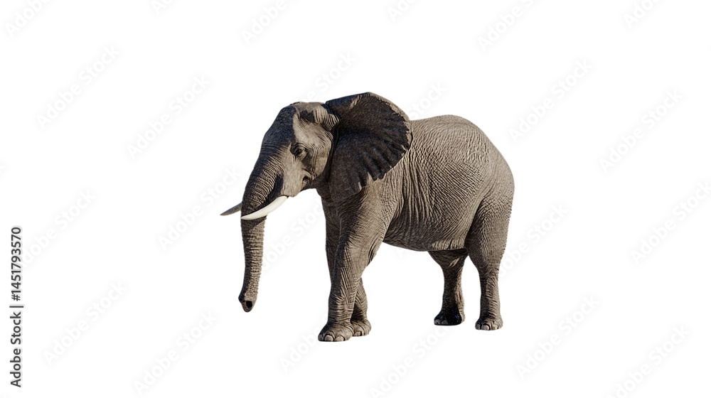 Fototapeta premium African Elephant Portrait with Ivory Tusks