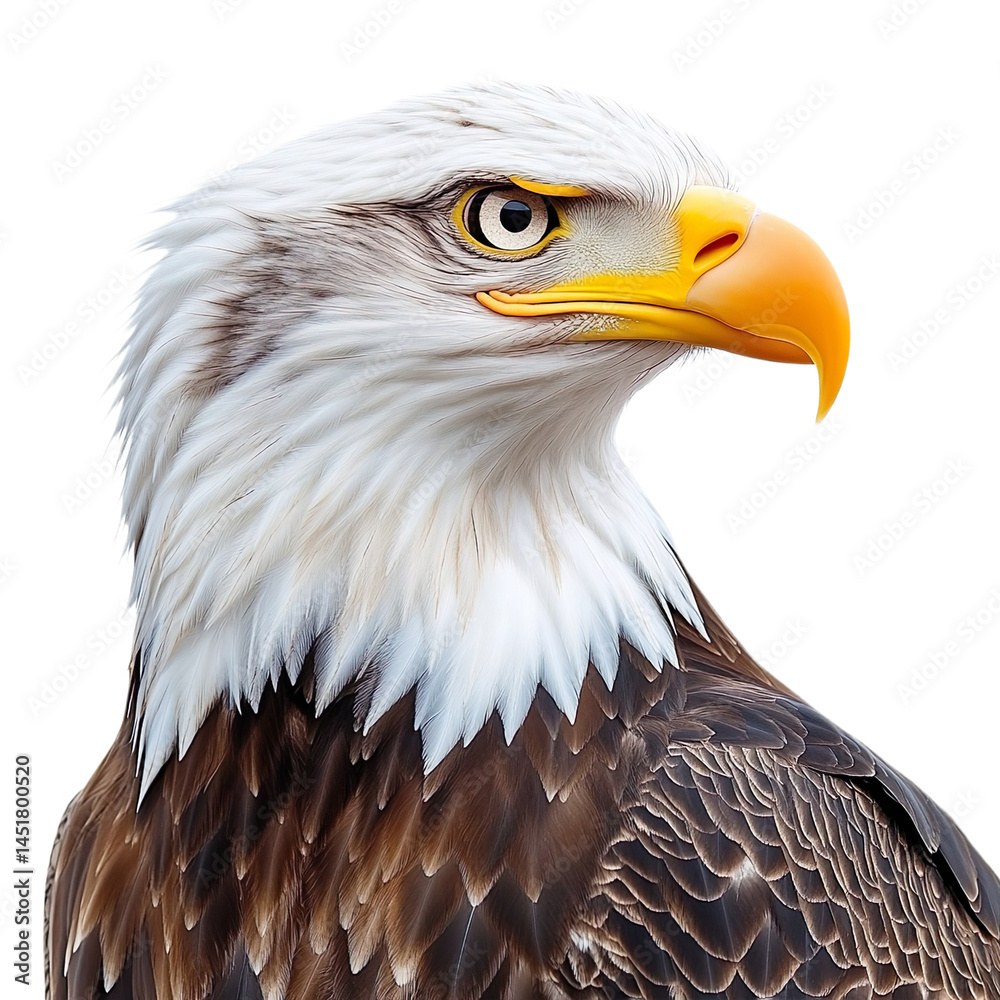 Obraz premium American bald eagle isolated on transparent background