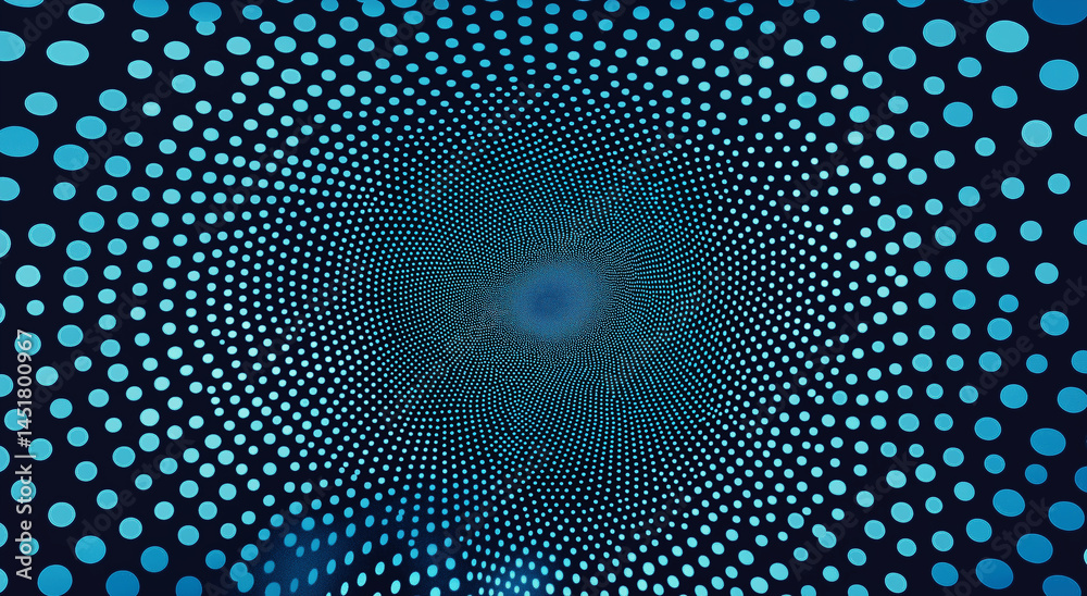 Blue halftone pattern on dark blue background
Blue halftone pattern on dark blue background