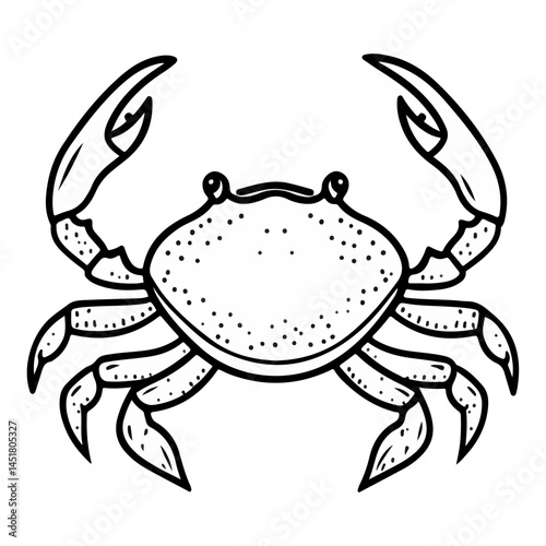 crab, arthropod, vector, transparent background, black and white style