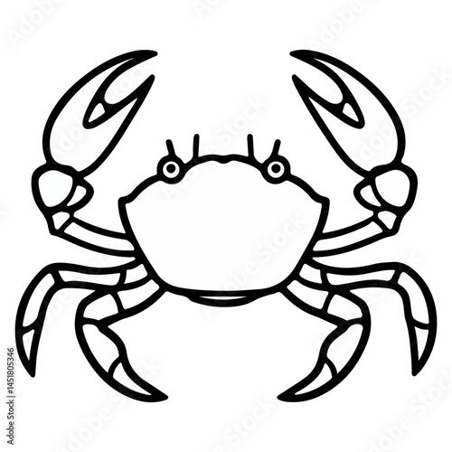 crab, arthropod, vector, transparent background, black and white style