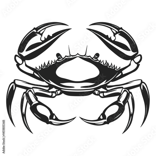 crab, arthropod, vector, transparent background, black and white style
