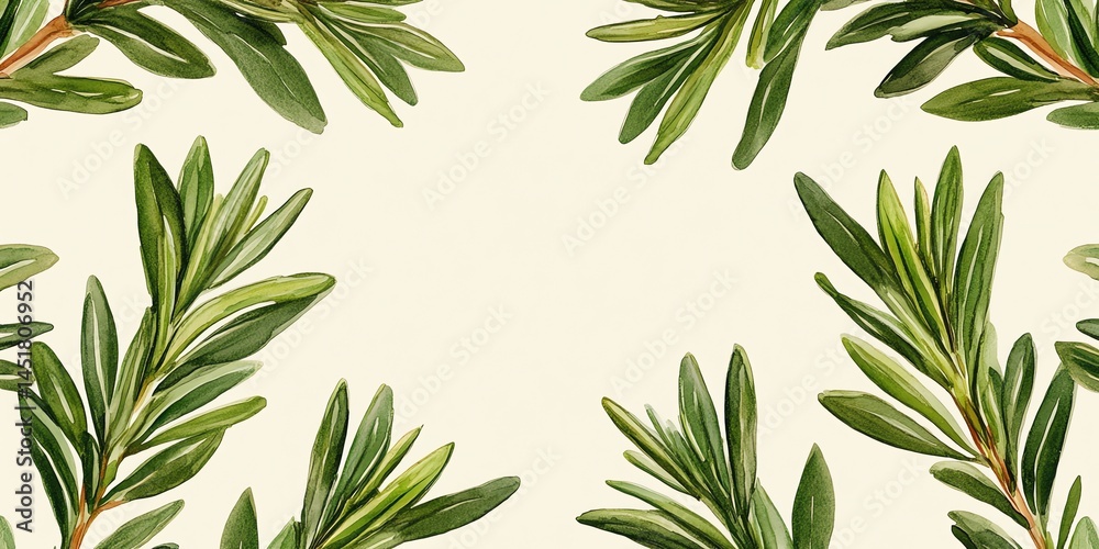 Green Leaves Frame Border Background Green Leaves Frame Border Background