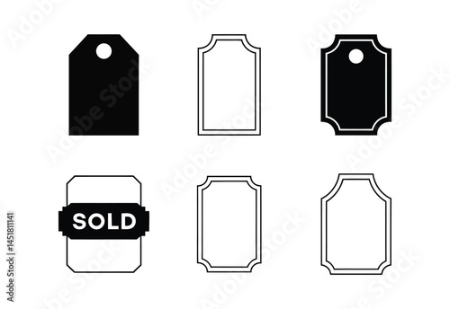 Price Tags and Sell icon vector illustration black and white