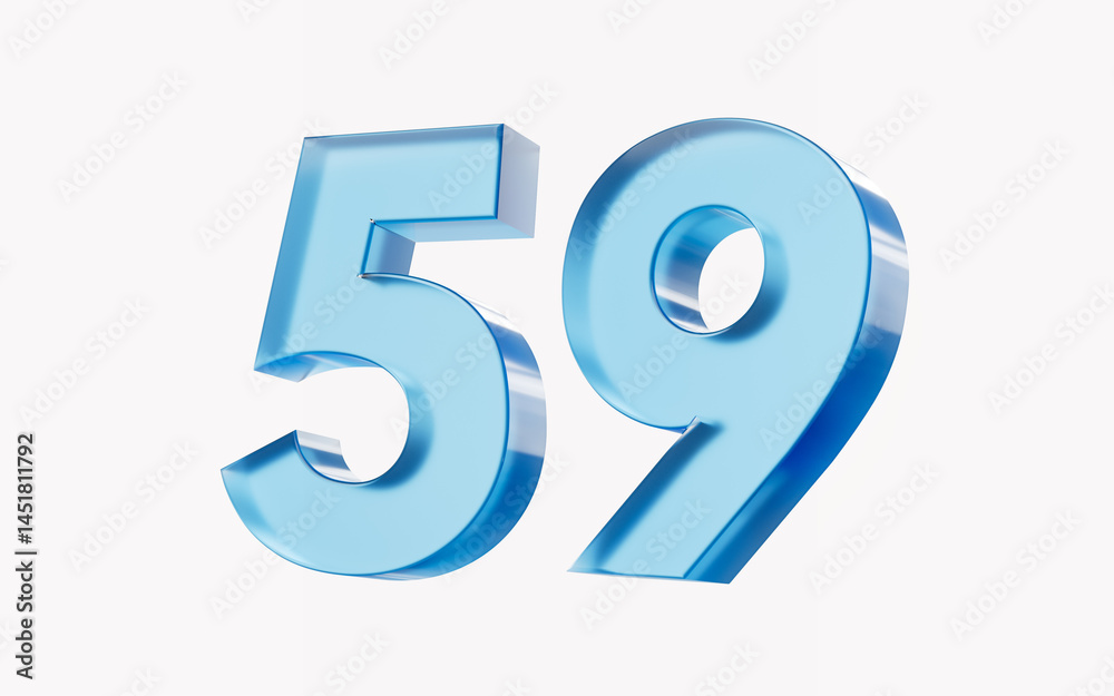 3d Glossy Blue number 59 Fifty nine isolated on white background. 3d illustration 3d Glossy Blue number 59 Fifty nine isolated on white background. 3d illustration