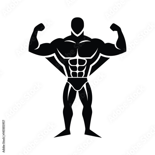 Bodybuilder Modern Line Art Icon