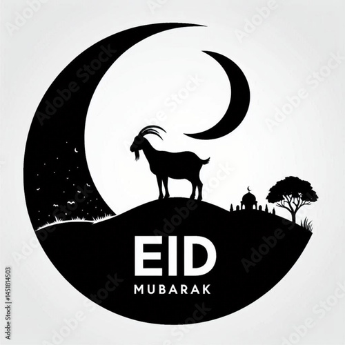 Goat silhouette design Eid Mubarak simple.goat silhouette 2 Eid UL adha 