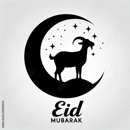Goat silhouette design Eid Mubarak simple.goat silhouette 2 Eid UL adha 