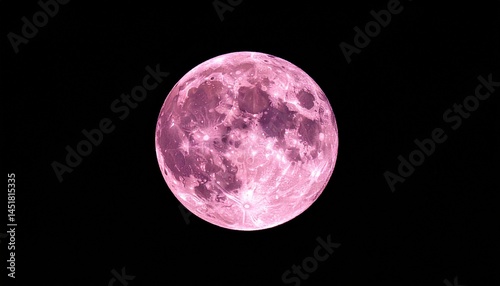 pink moon on black background