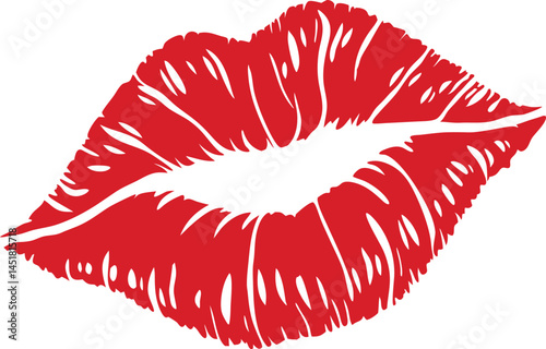 Kiss. Female lips. Vector 