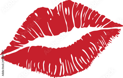 Kiss. Female lips. Vector 
